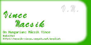 vince macsik business card